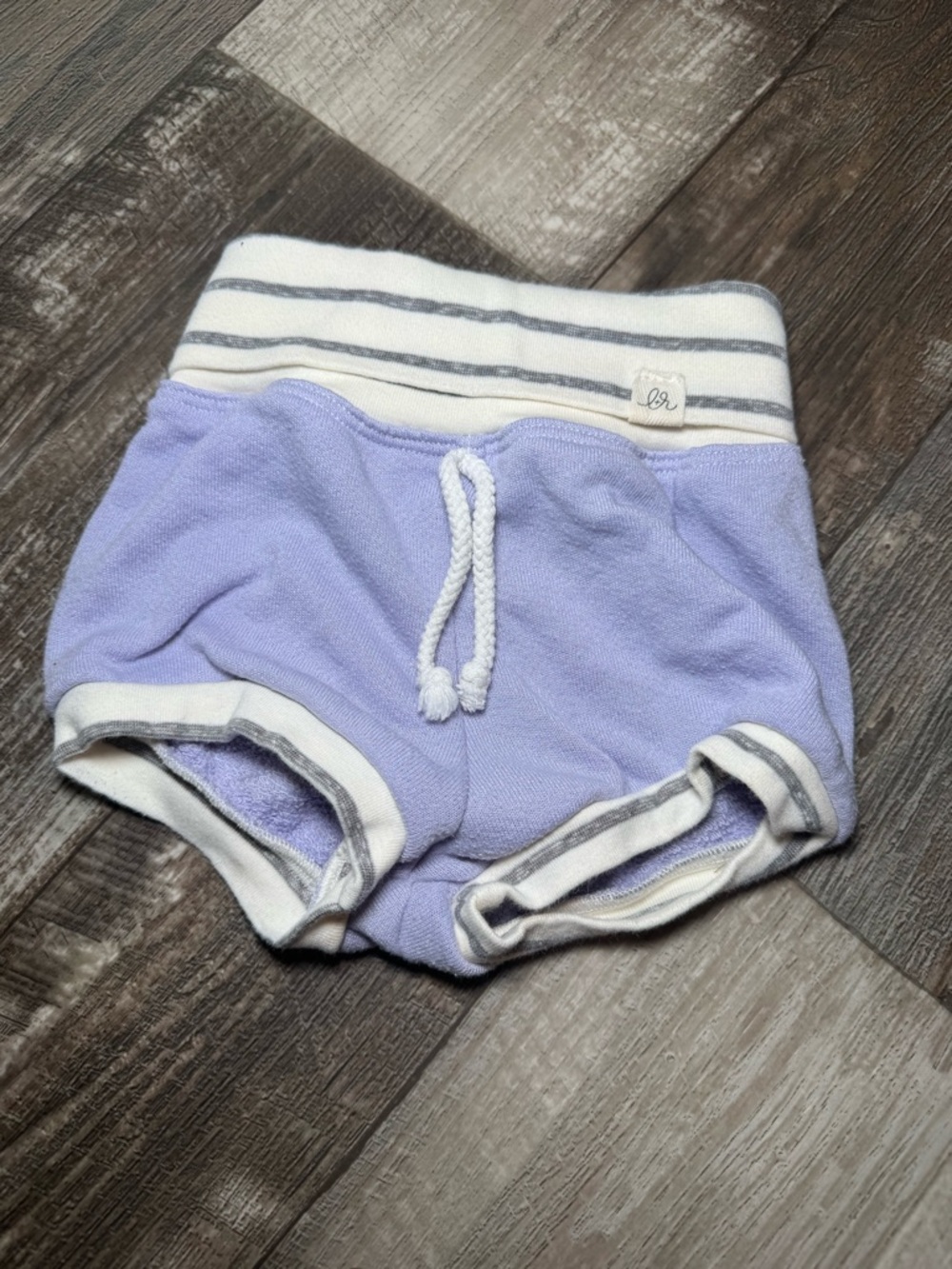 Lulu and Roo Lilac Baby Shorts with Striped Waistband